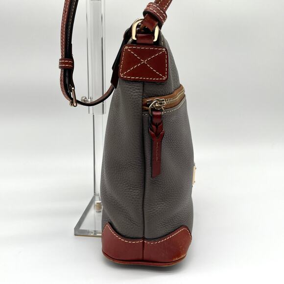 DOONEY & BOURKE Leather Crossbody, Gray & Brown - Picture 6 of 10